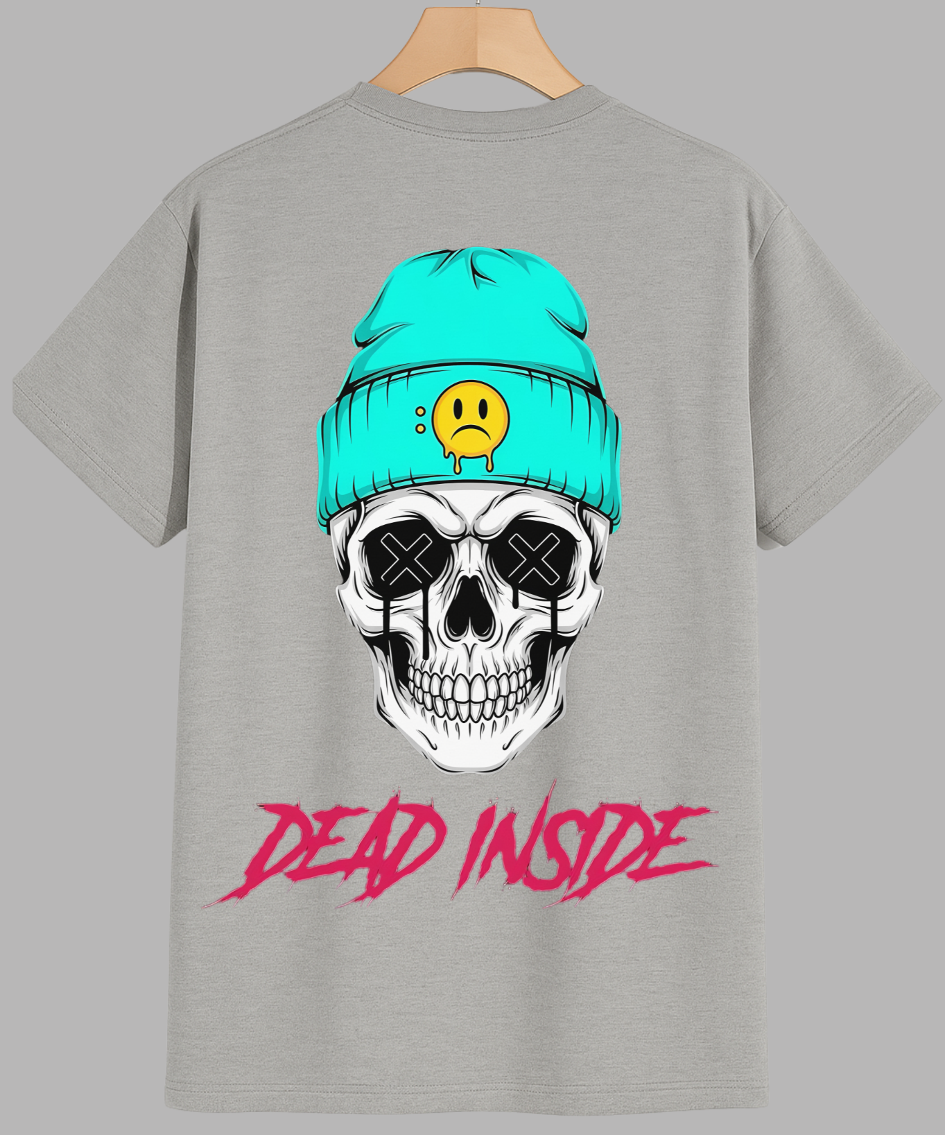 Dead Inside Aesthetic Skull Back Print T-Shirt