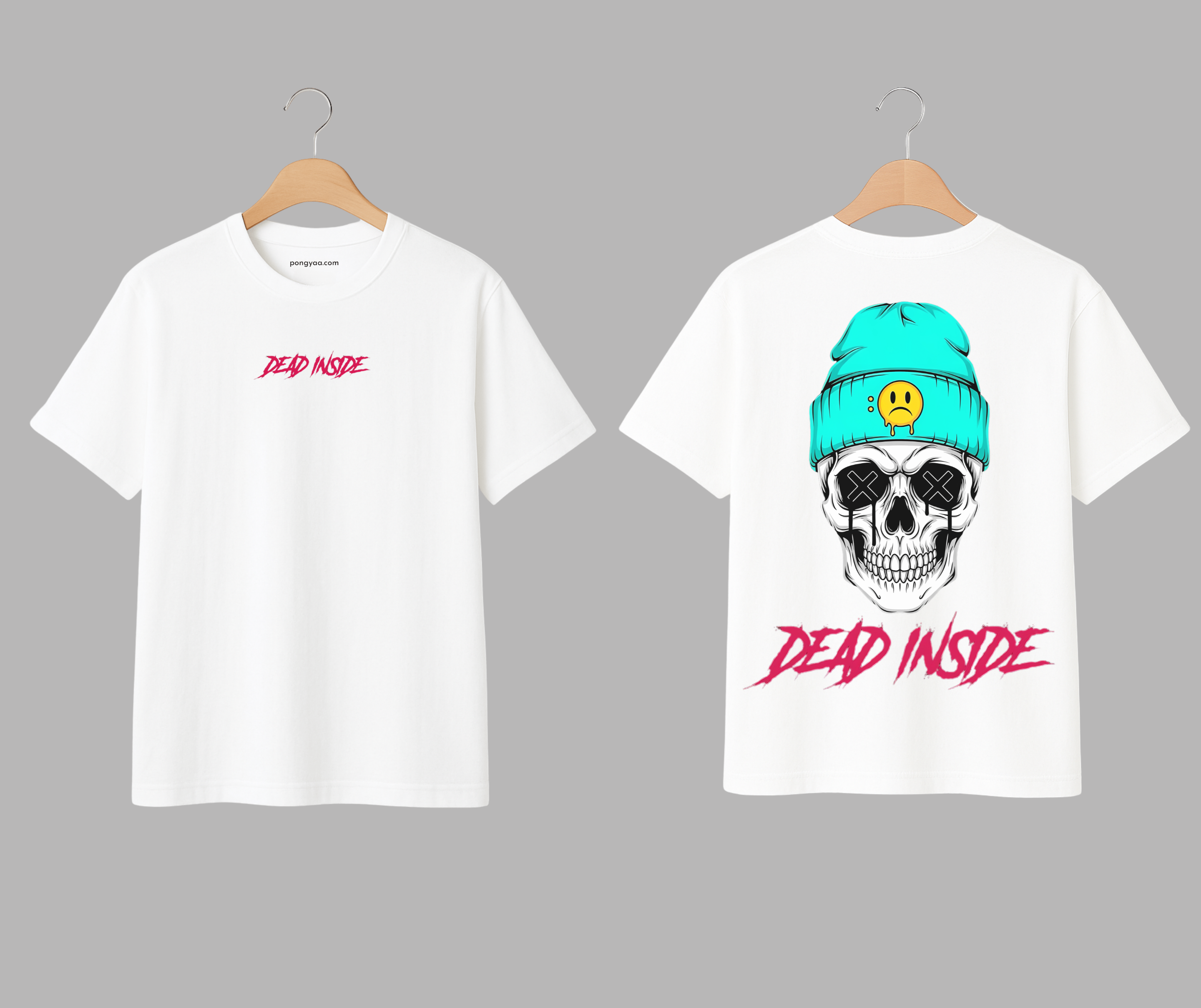 Dead Inside Aesthetic Skull Back Print T-Shirt
