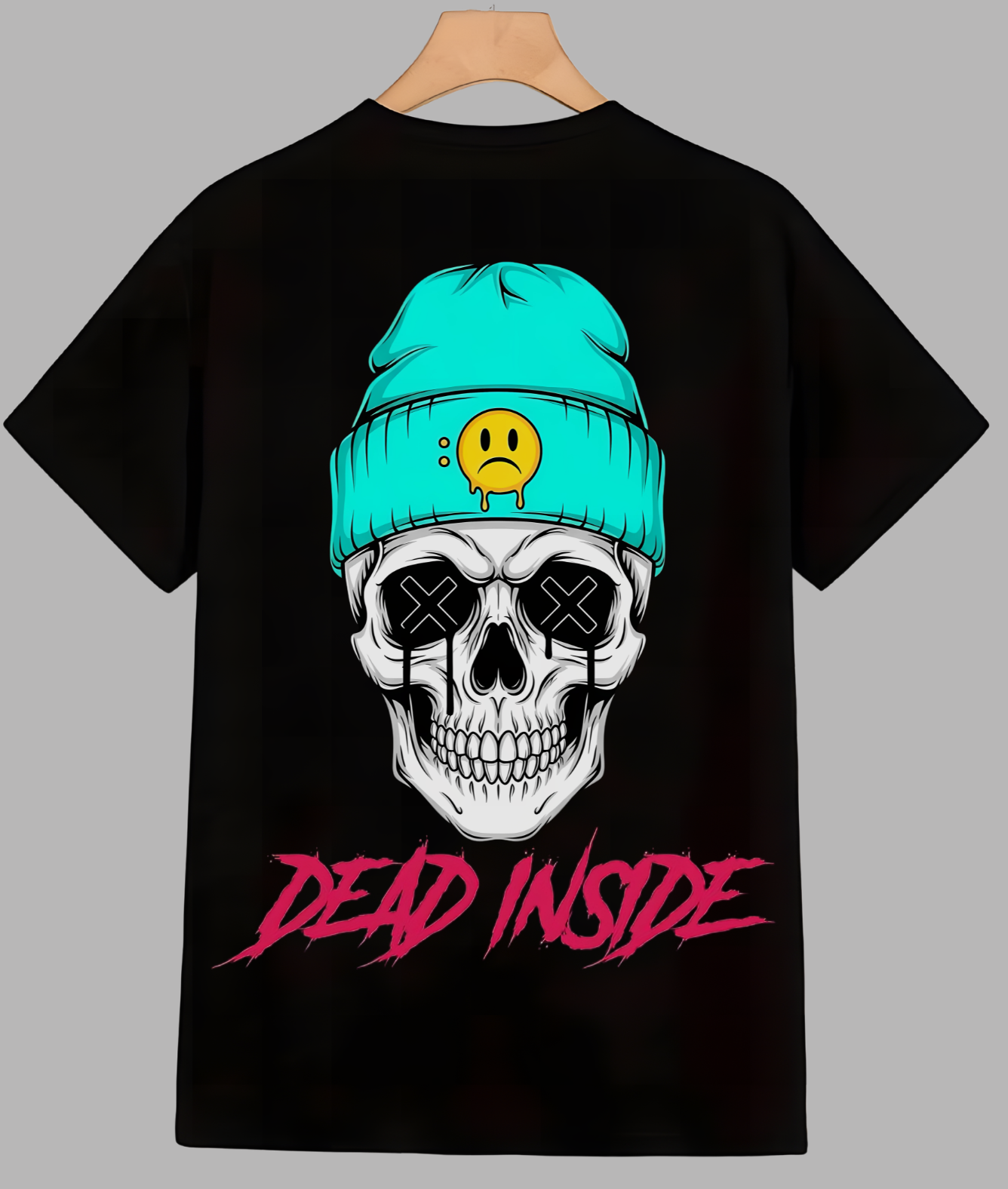 Dead Inside Aesthetic Skull Back Print T-Shirt