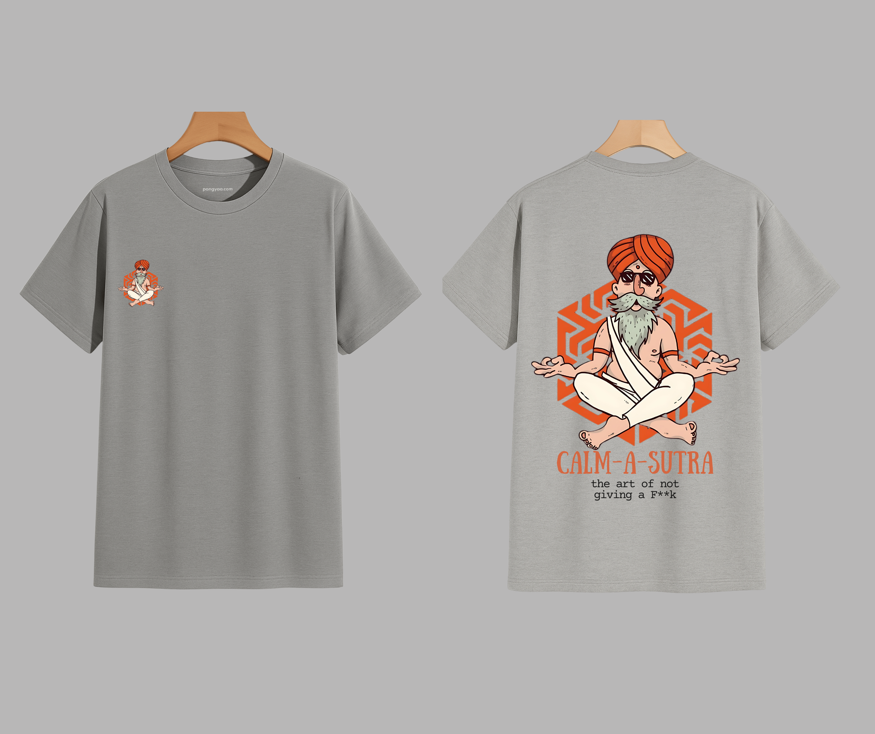 Calm-A-Sutra | gray t-shirt design 