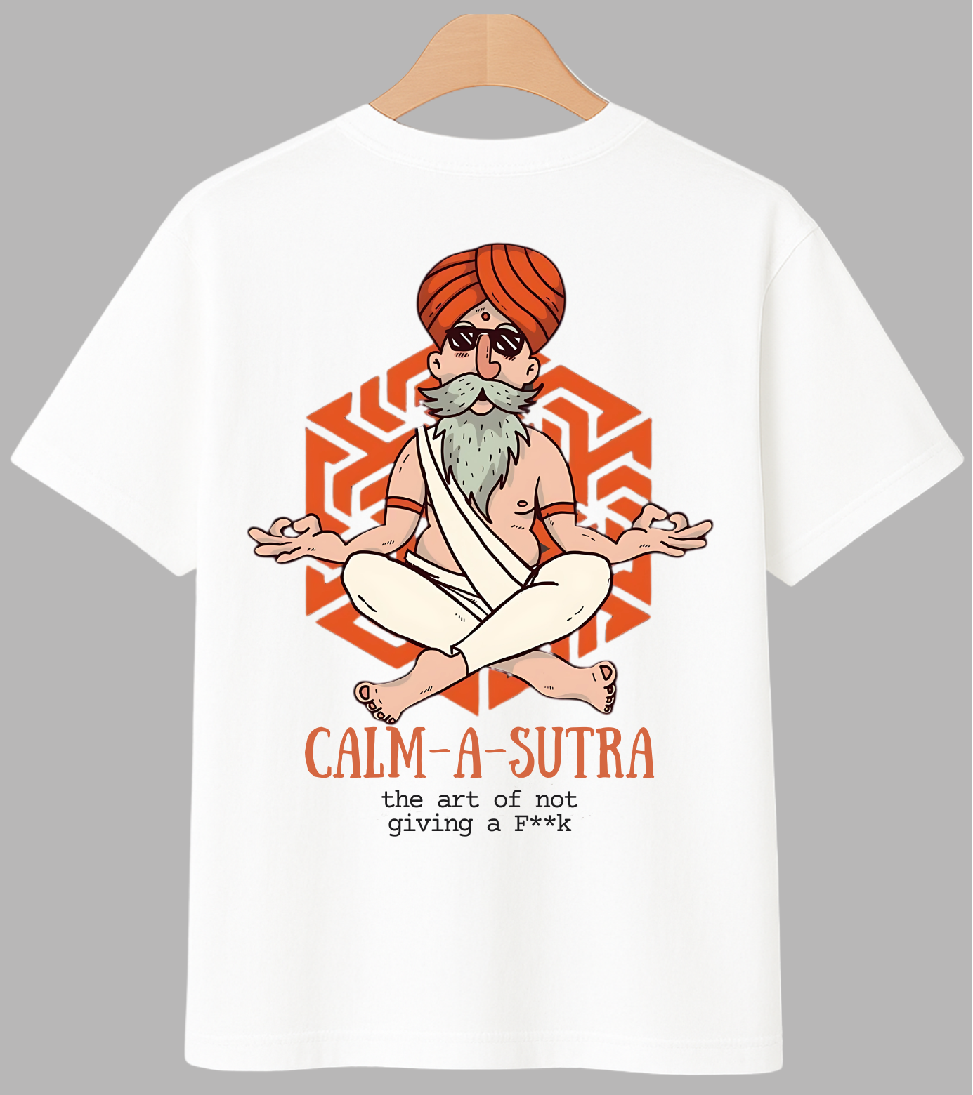 Calm-A-Sutra | white t-shirt design 
