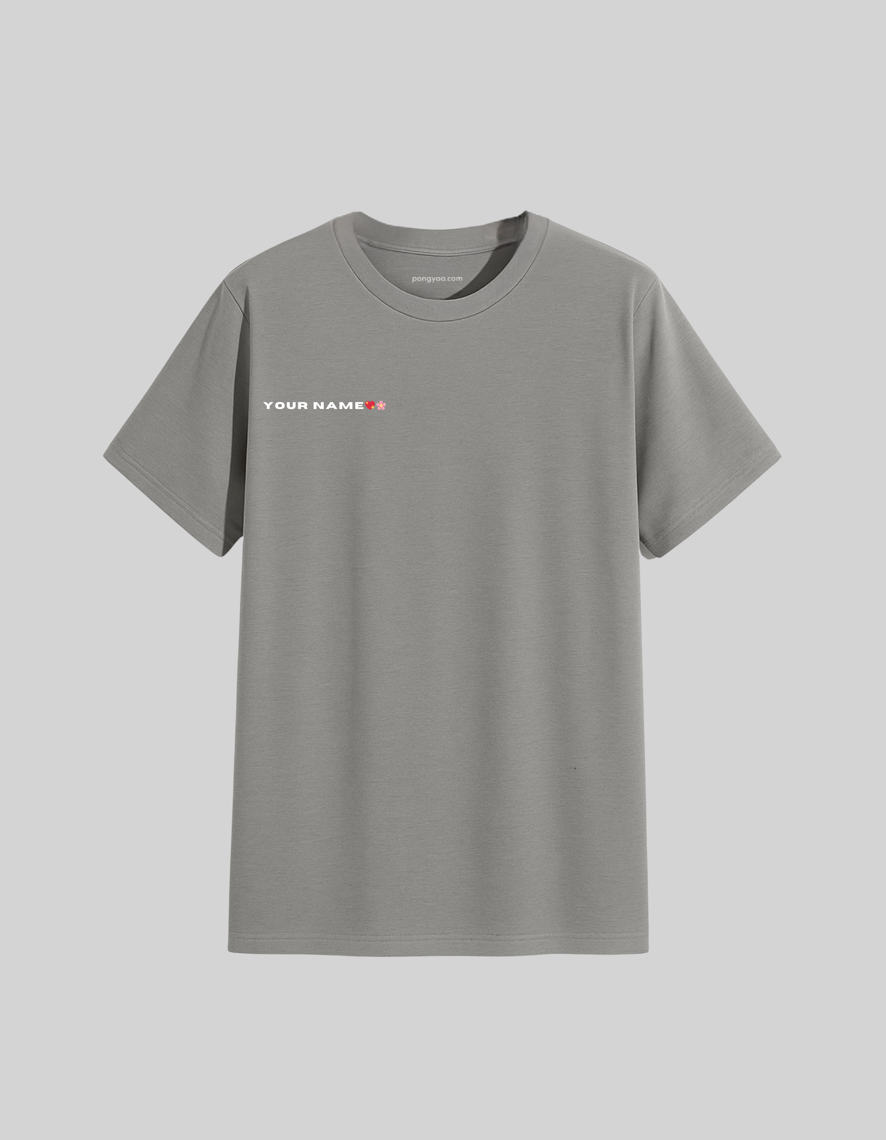 Custom My Girl Only You T-Shirt in grey with customizable name on front for couples and best friends.